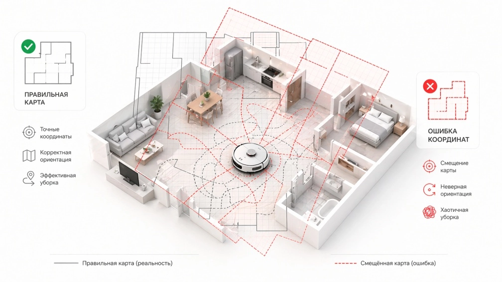Ошибка построения карты у робота-пылесоса