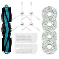 Комплект для Ecovacs X1 Omni / X1 Turbo / T10 Turbo / BORK V830 - МОП, щетки белые, фильтры фото: Комплект для Ecovacs X1 Omni / X1 Turbo / T10 Turbo / BORK V830 - МОП, щетки белые, фильтры