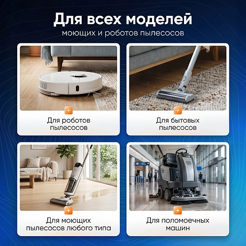 Средство для роботов-пылесосов и моющих пылесосов, концентрат 1:50, Мандарин, 500мл