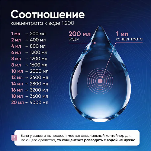 Средство для роботов-пылесосов и моющих пылесосов, концентрат 1:200, с ароматом Лилии, 500 мл