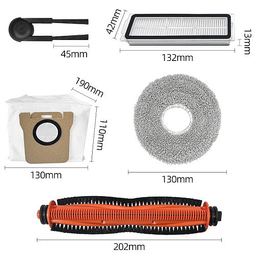 Комплект аксессуаров для Xiaomi Mijia M40S - щетки, мешки, салфетки, фильтры HEPA
