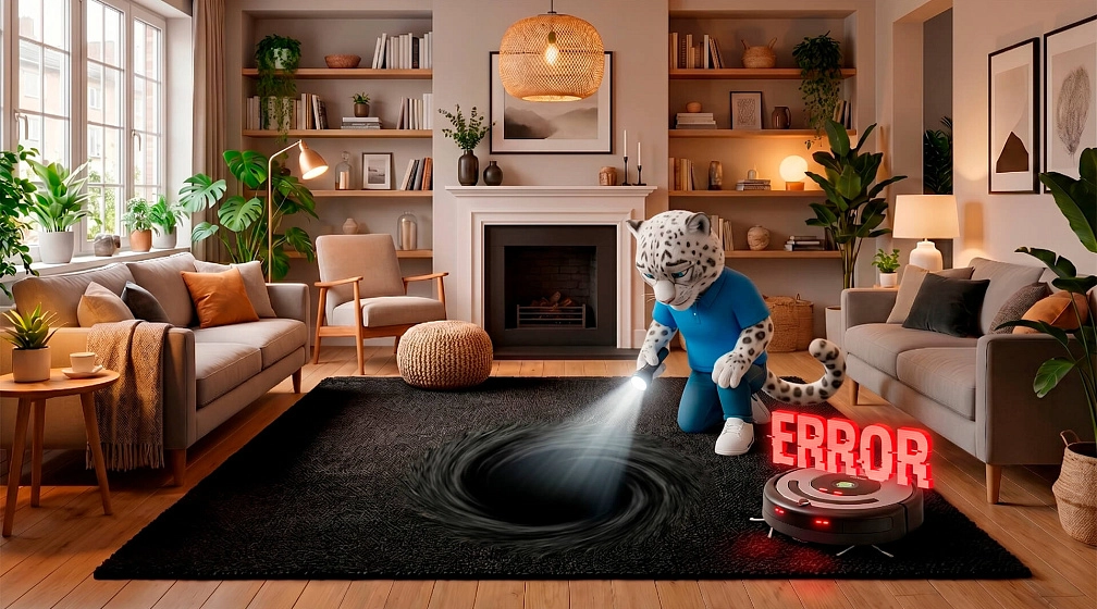 Робот-пылесос и черная дыра: почему он боится темных ковров и как это исправить
