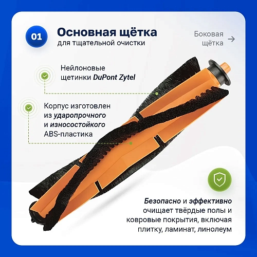 Набор Lydsto G2 фильтры, мешки, черные щётки, МОП