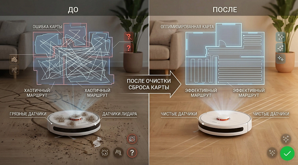 Ошибка построения карты: Почему робот-пылесос «заблудился», рисует кривые комнаты и как это исправит
