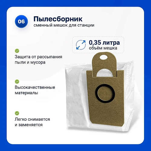 Набор Lydsto G2 фильтры, мешки, черные щётки, МОП