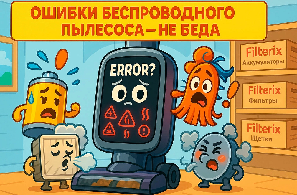 фото: Ошибки беспроводного пылесоса