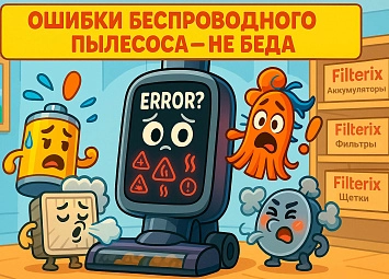 фото: Ошибки беспроводного пылесоса