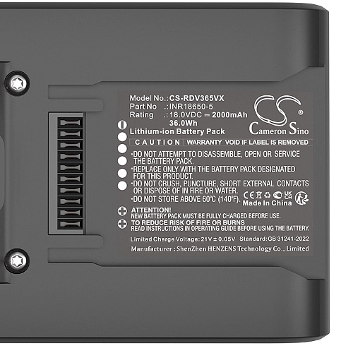 Аккумулятор Redmond RV-UR365 - Li-ion, 2000 mAh | Filterix Аккумулятор для Redmond RV-UR365 - Li-ion, 2000 mAh