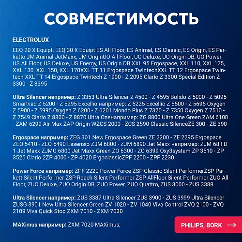 Мешки для Philips, Electrolux, Bork | Пылесборник S-bag Мешок (тип S-bag) для пылесоса Electrolux, Philips